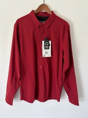 686 Men’s Everywhere Snap-Up Modern Fit Shirt In Oxblood Size Large NWT